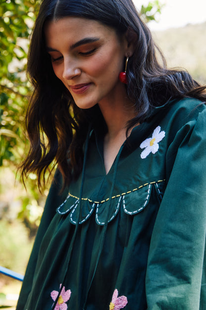 Vestido Três Patinhos Na Lagoa - verde escuro