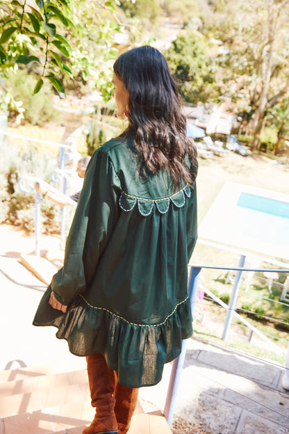 Vestido Três Patinhos Na Lagoa - verde escuro