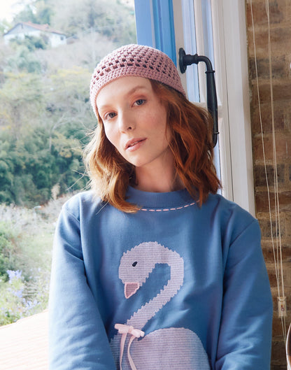 Touca de Crochê - rosa