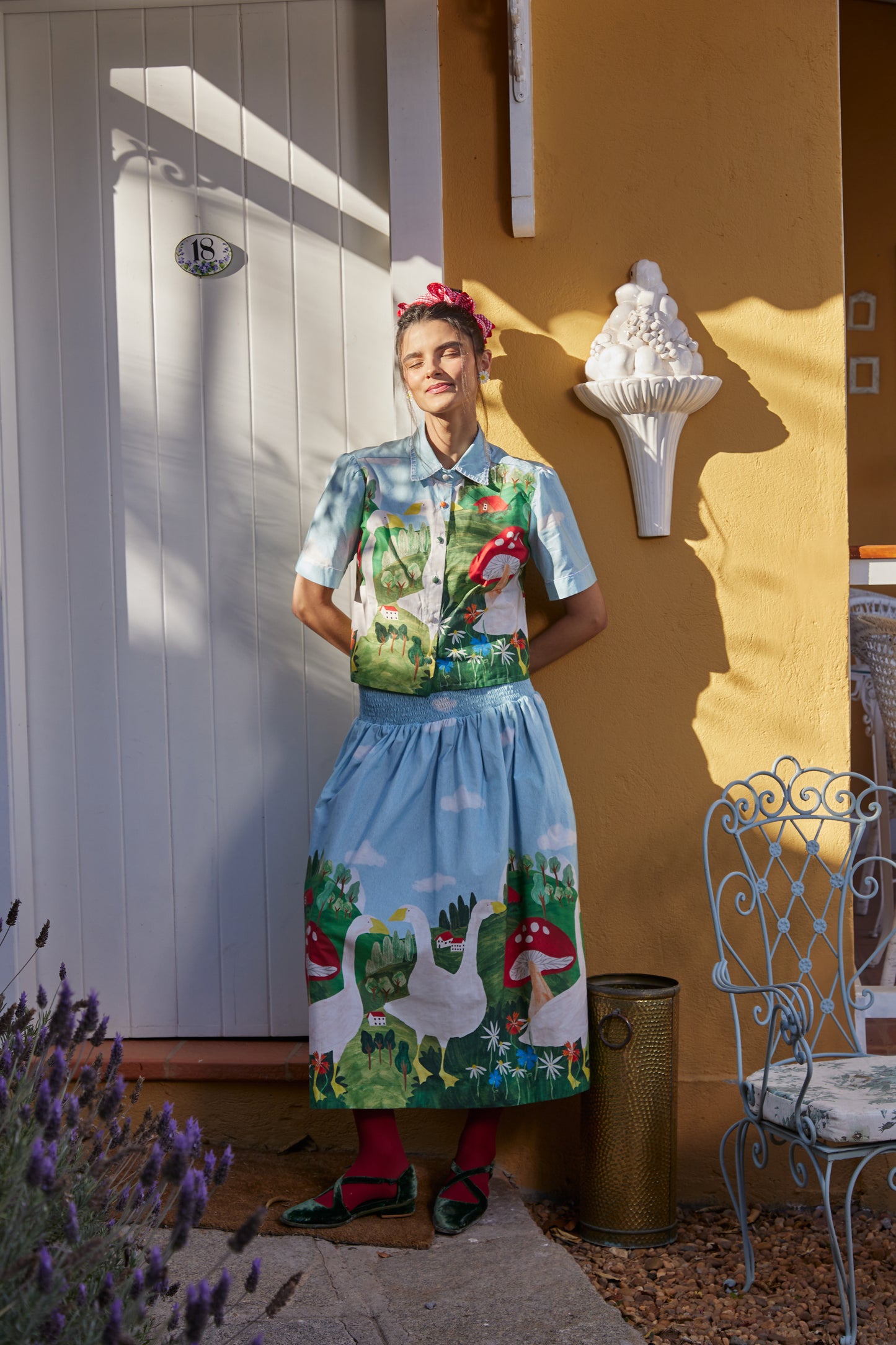 Saia Horizonte Fazendinha - azul claro