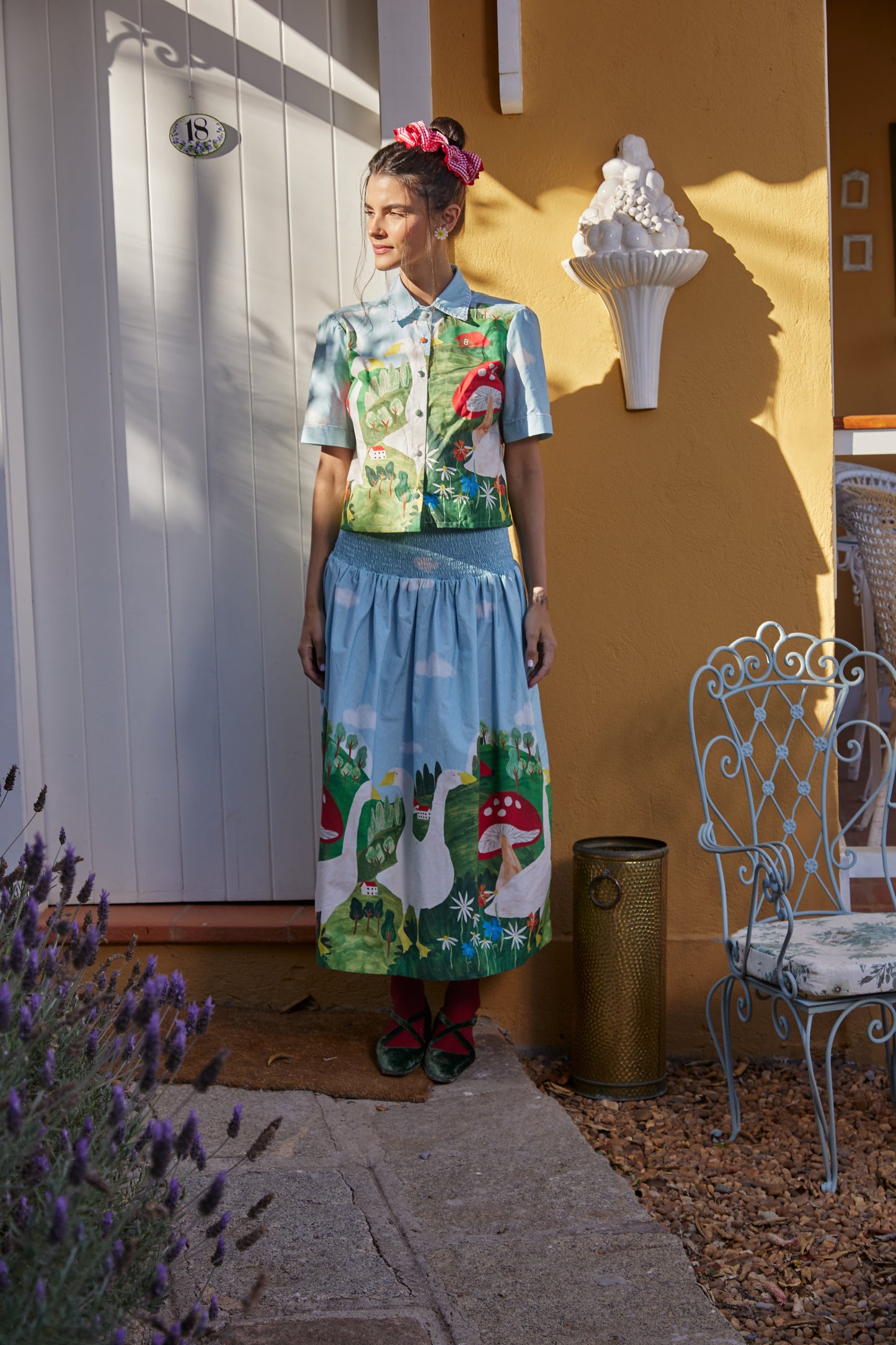 Saia Horizonte Fazendinha - azul claro