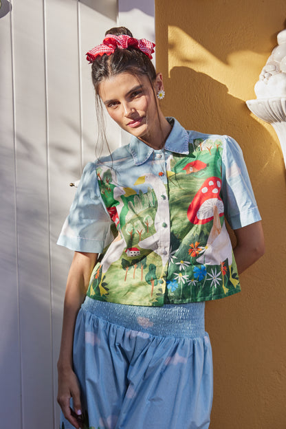 Camisa Horizonte Fazendinha - azul claro