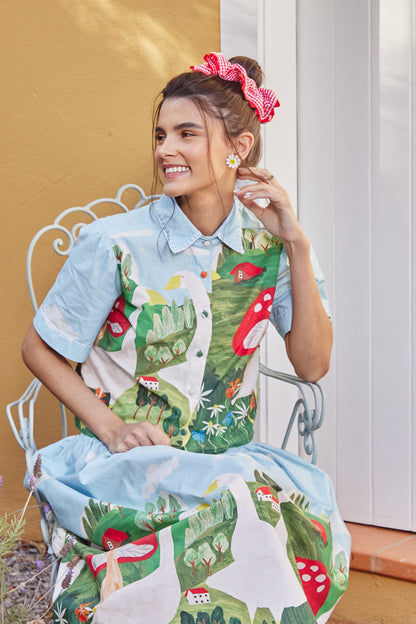 Camisa Horizonte Fazendinha - azul claro