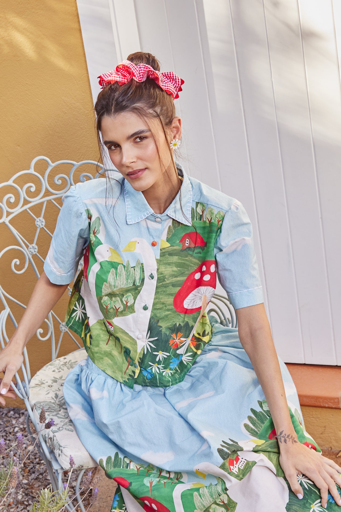 Camisa Horizonte Fazendinha - azul claro