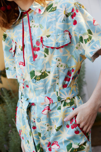 Macacão Conto Estrelinha - azul claro