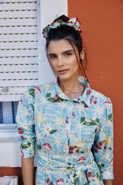 Scrunchie Sianinha Vermelha - estrelinha