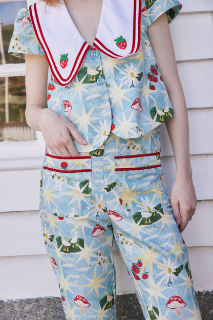 Calça Constelação Estrelinha - azul claro