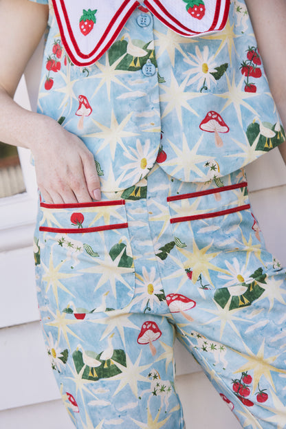 Calça Constelação Estrelinha - azul claro