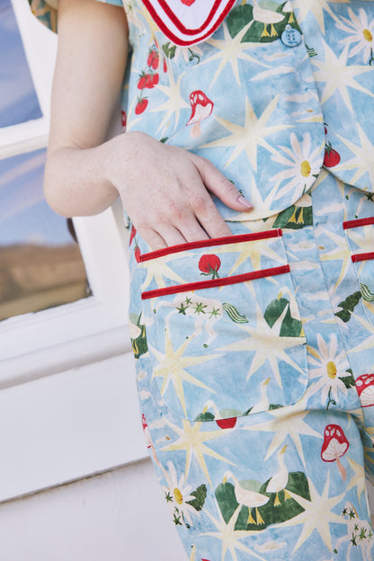 Calça Constelação Estrelinha - azul claro