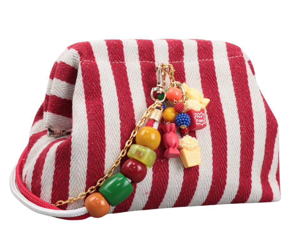 Clutch Pipoca - listrado vermelho