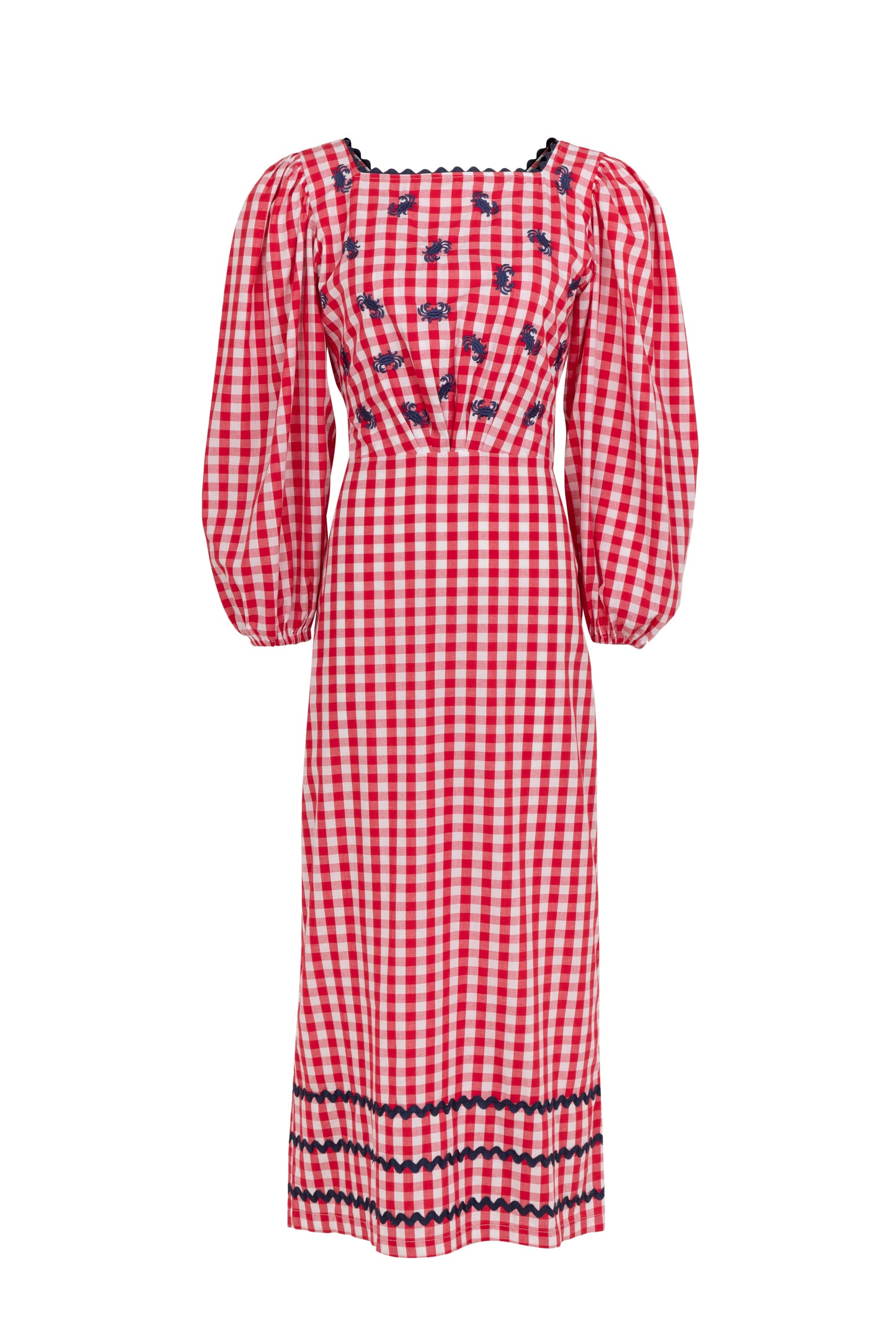 Vestido Luz Caranguejo - vichy vermelho