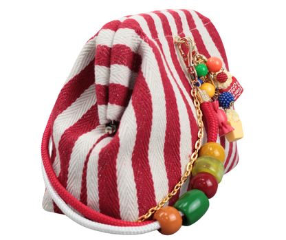 Clutch Pipoca - listrado vermelho