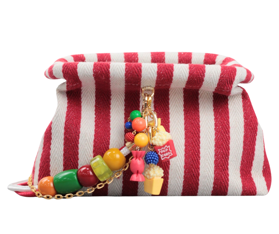 Clutch Pipoca - listrado vermelho