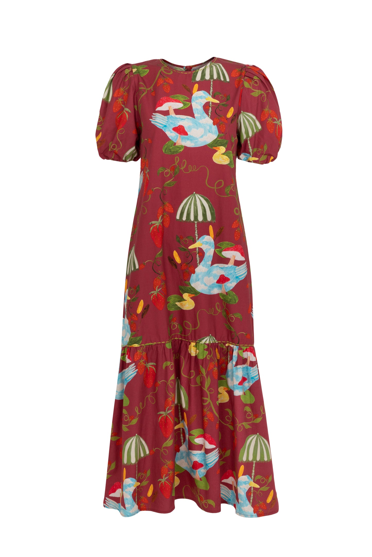 Vestido Caetana Patinhos - vinho