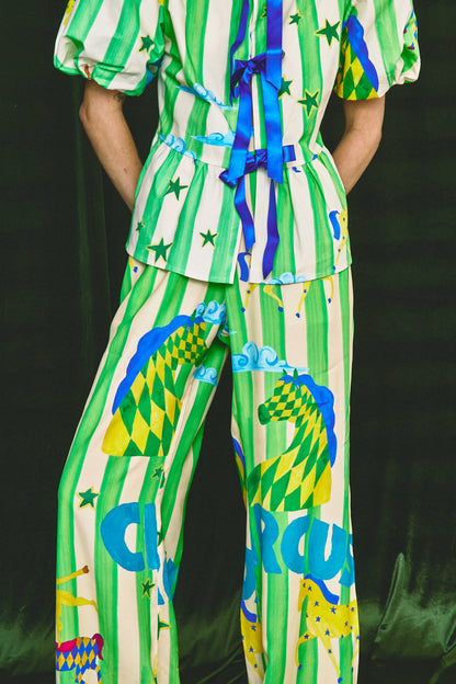 Calça Chica Malabarista - listras verdes