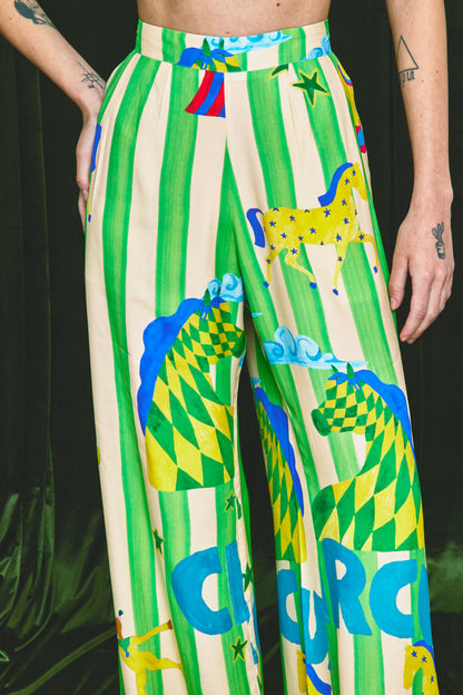 Calça Chica Malabarista - listras verdes