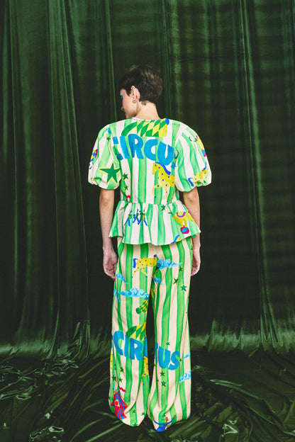 Blusa Isa - circo listra verde