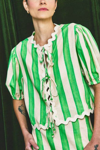 Blusa Baleiro Circo - listras verdes