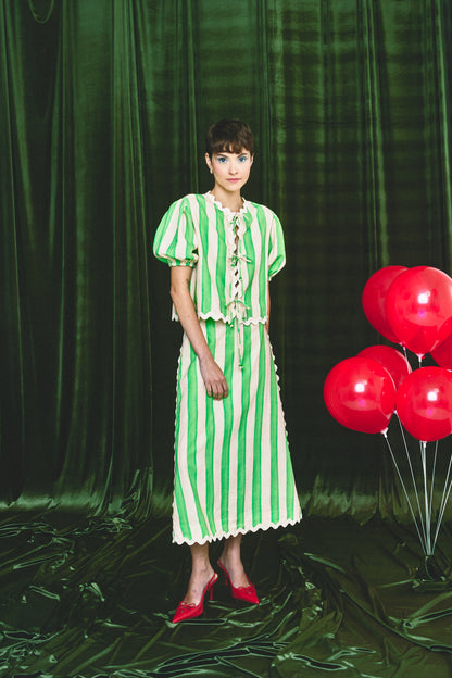 Blusa Baleiro Circo - listras verdes