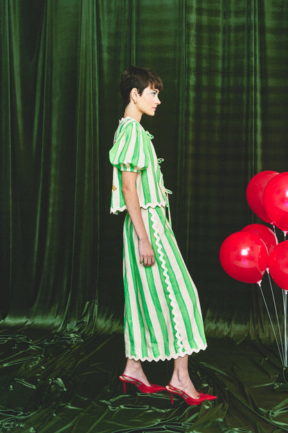 Blusa Baleiro Circo - listras verdes