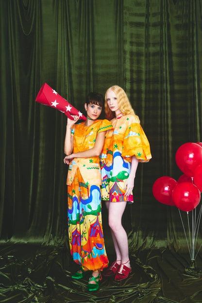 Calça Fantasia Circo - laranja