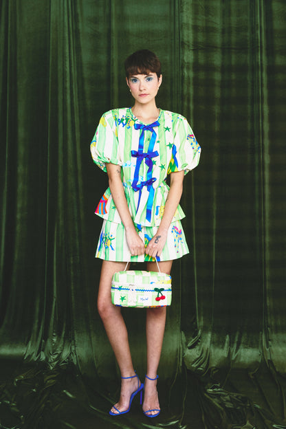 Nécessaire Circo - listrado verde