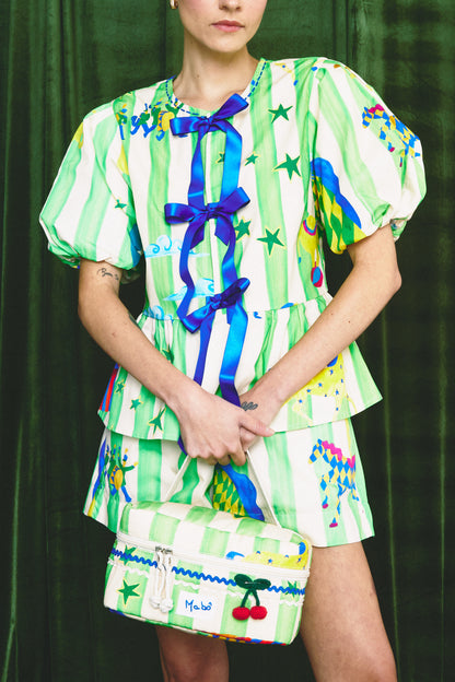 Nécessaire Circo - listrado verde