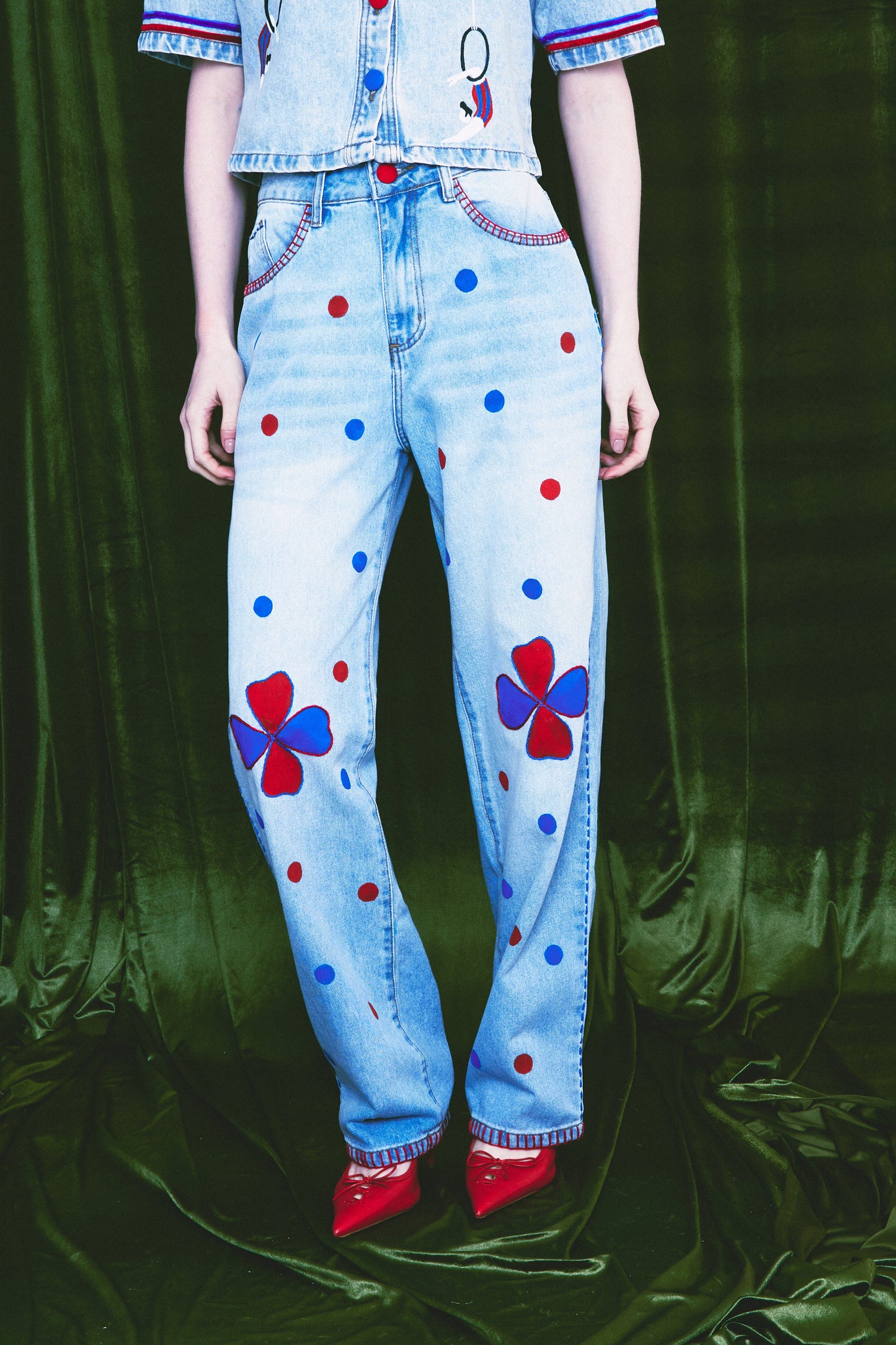 Calça Confetes - jeans claro