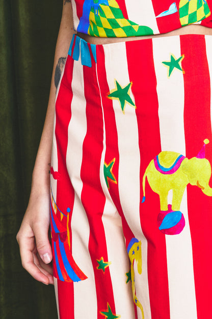 Calça Encantada Circo - listra vermelha