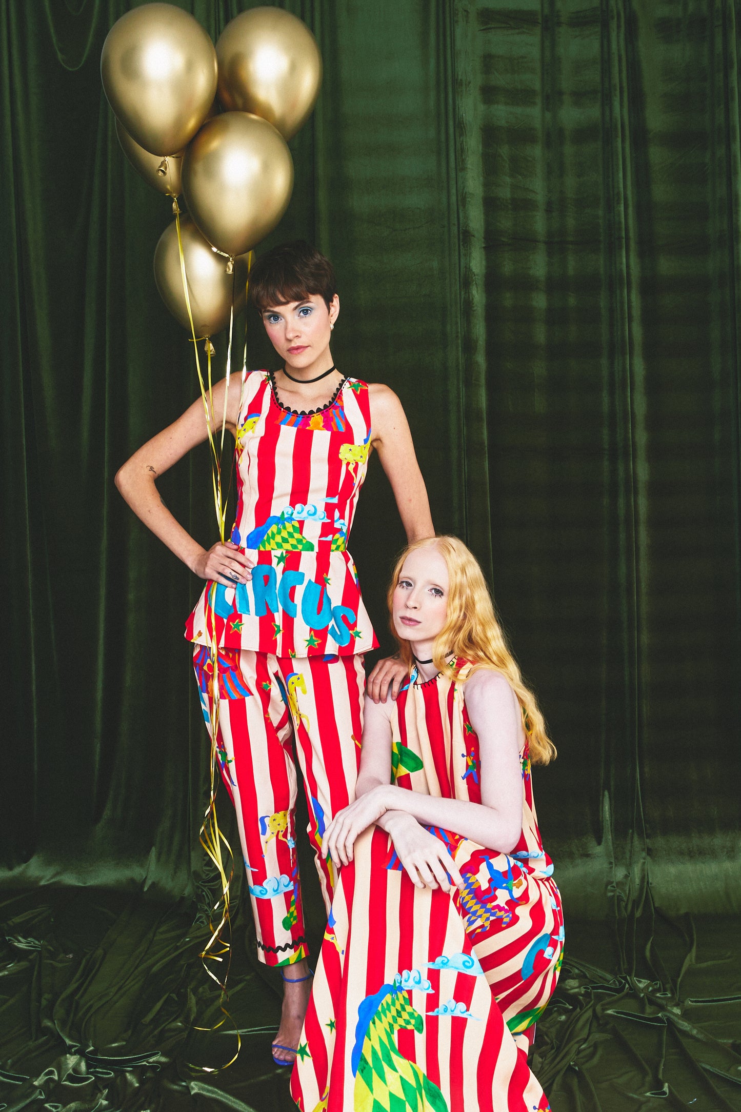 Blusa Picadeiro Circo - listras vermelhas