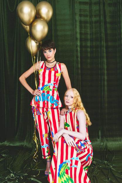 Blusa Picadeiro Circo - listras vermelhas