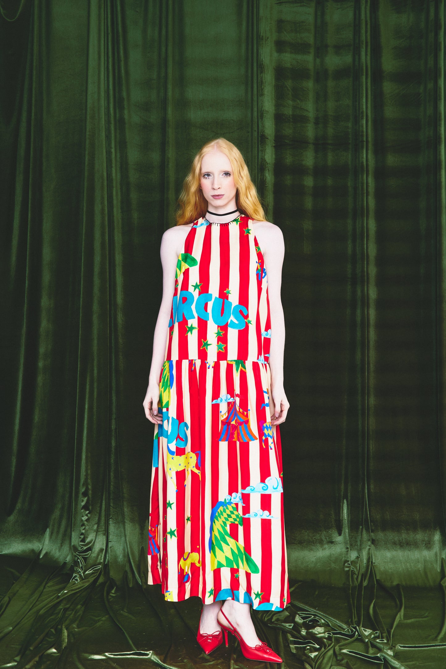 Vestido Tay Circo - listras vermelhas