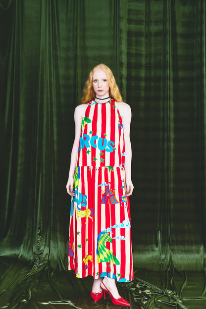 Vestido Tay Circo - listras vermelhas