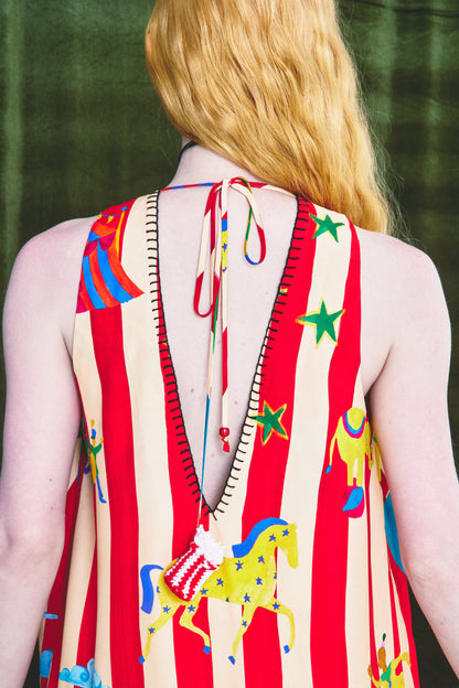 Vestido Tay Circo - listras vermelhas