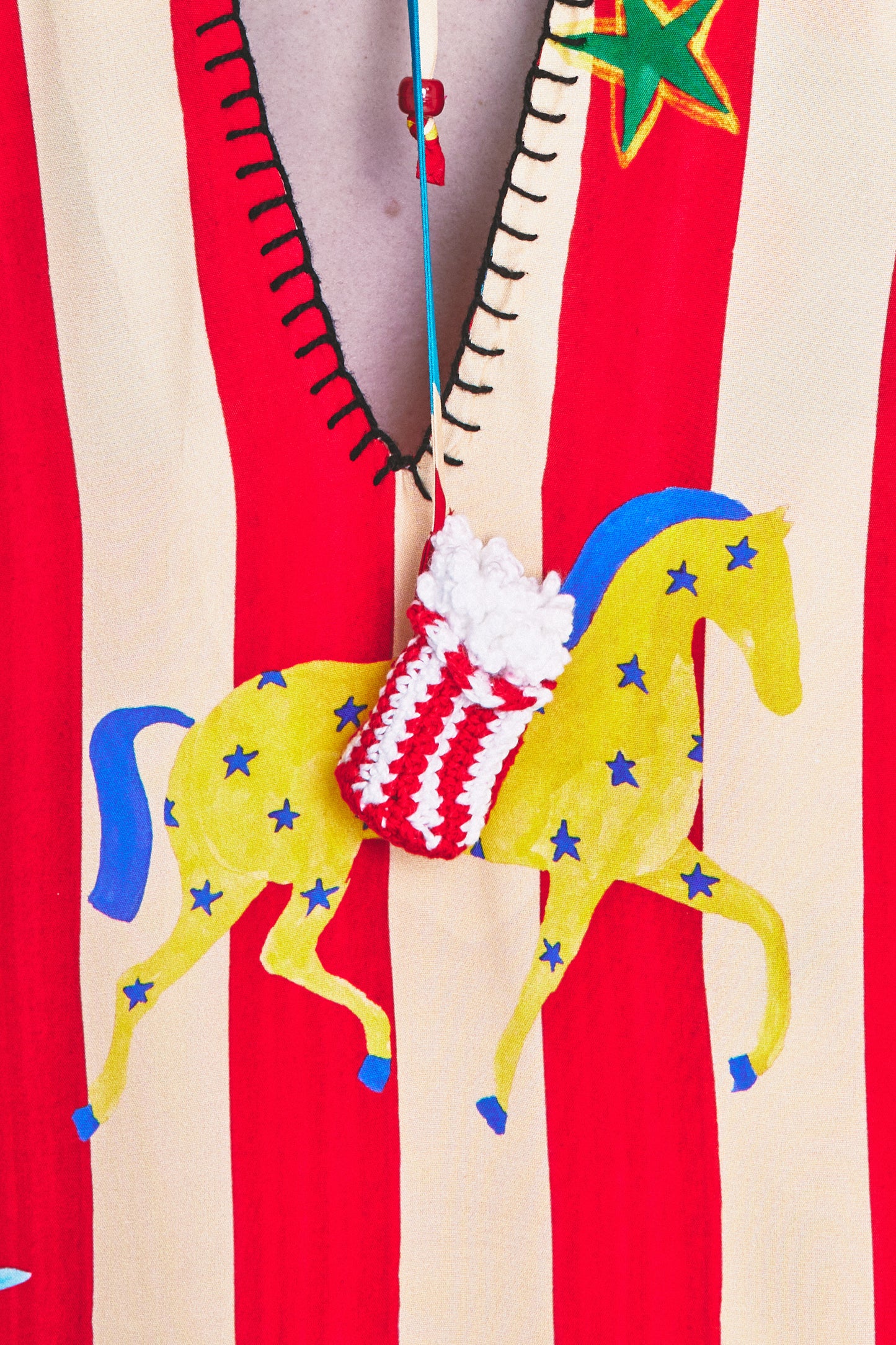 Vestido Tay Circo - listras vermelhas