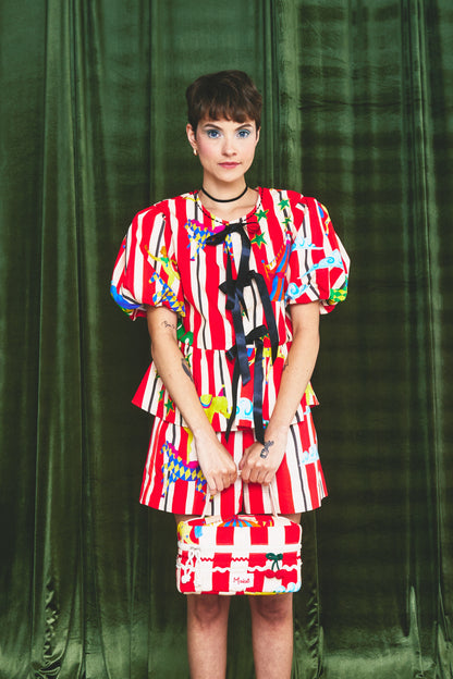 Nécessaire Circo - listrado vermelho