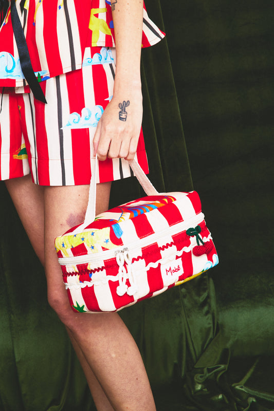 Nécessaire Circo - listrado vermelho