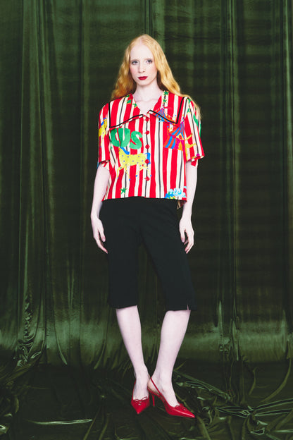 Camisa Sorriso Circo - listras vermelhas