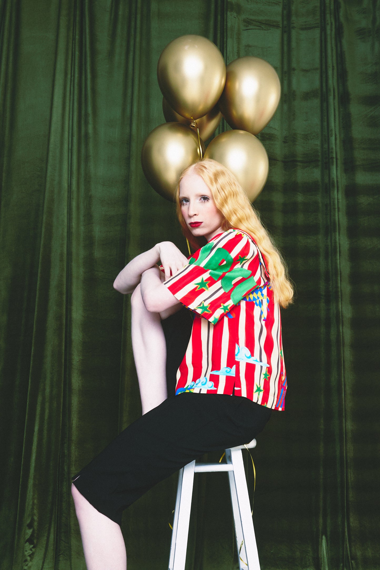 Camisa Sorriso Circo - listras vermelhas