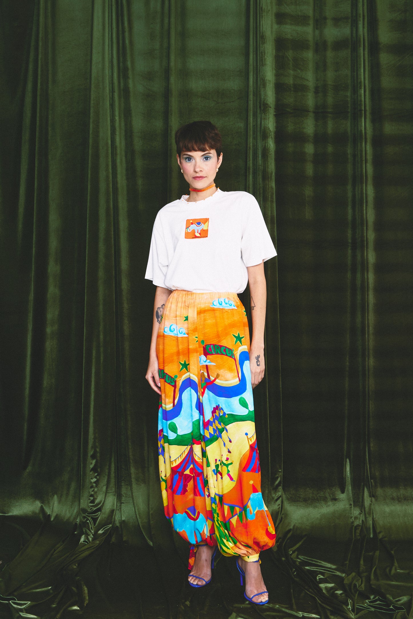 Calça Fantasia Circo - laranja