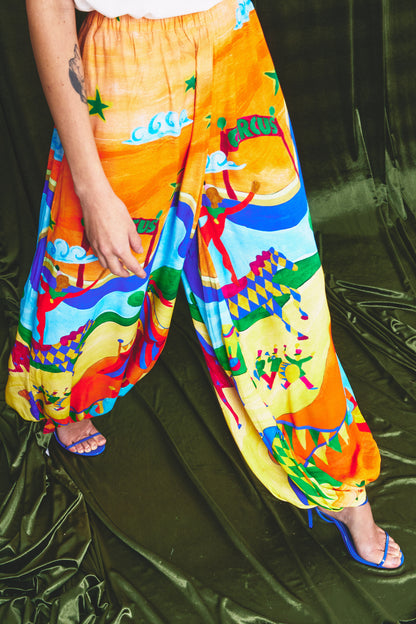 Calça Fantasia Circo - laranja