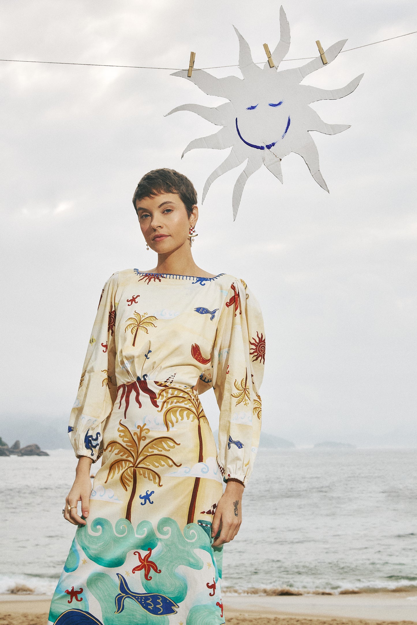 Vestido Luz Oceano - manteiga