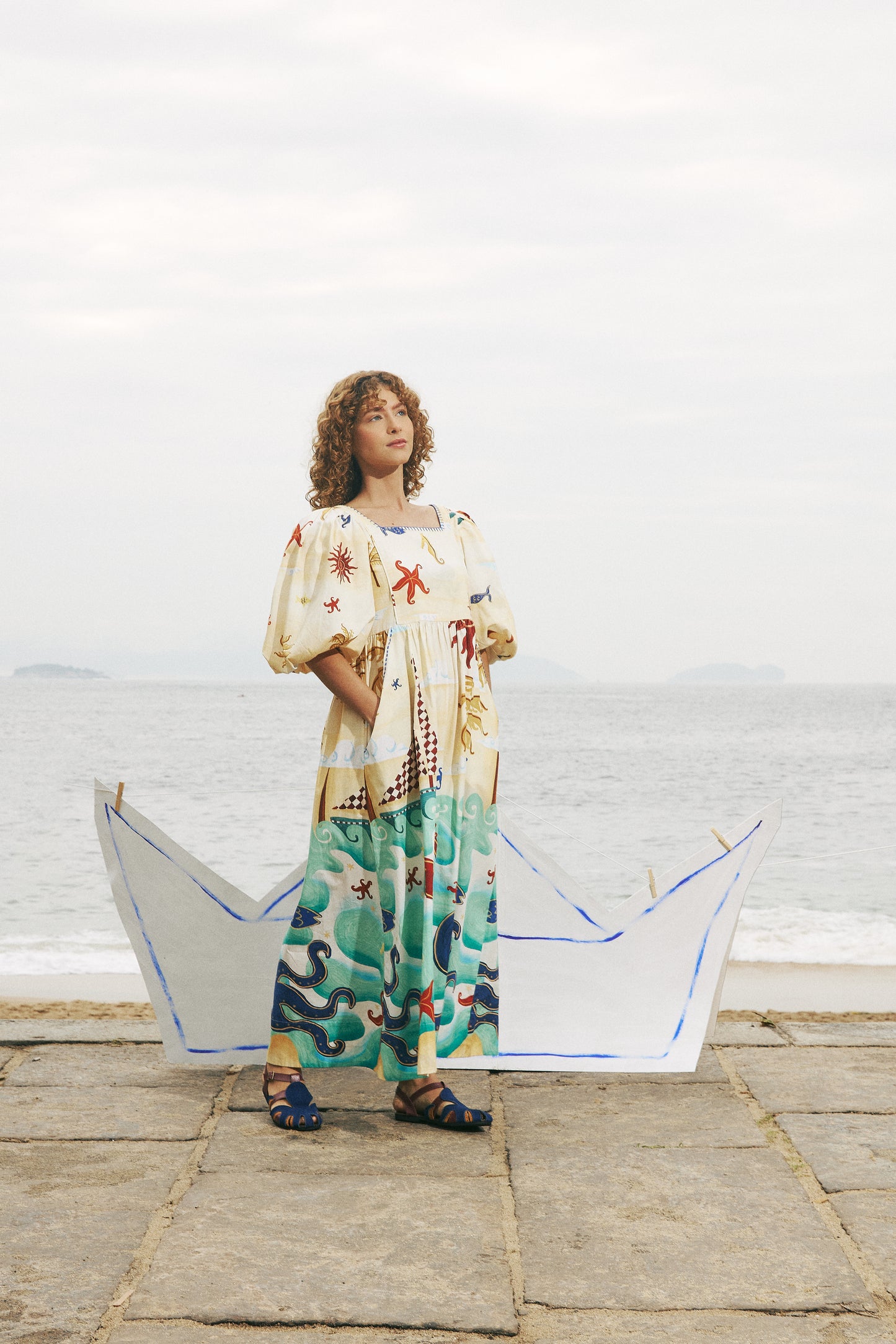 Vestido Mergulho - manteiga