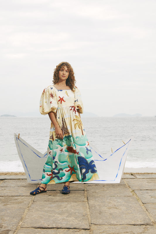 Vestido Mergulho - manteiga