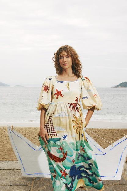 Vestido Mergulho - manteiga