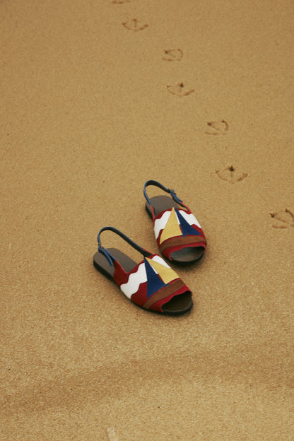 Sandália Barco - vermelho/marinho