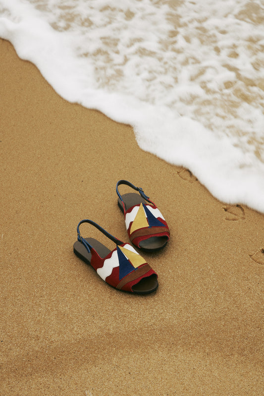 Sandália Barco - vermelho/marinho