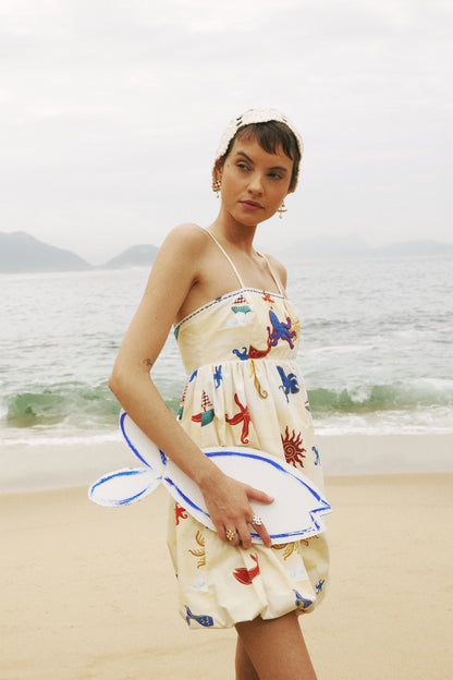 Vestido Ondas - manteiga