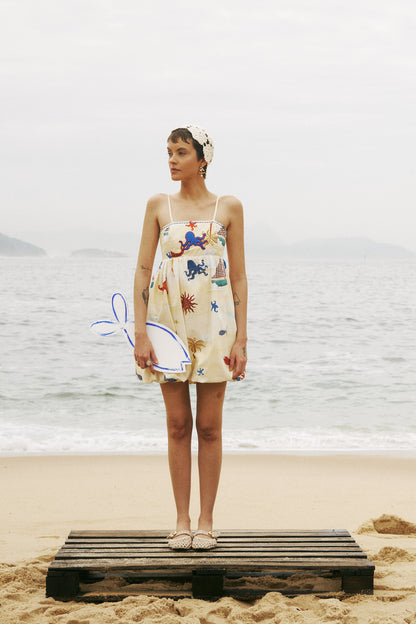 Vestido Ondas - manteiga
