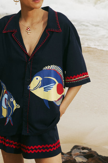 Camisa Noronha - marinho
